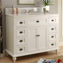Solid Wood White Bathroom Cabinet Furniture