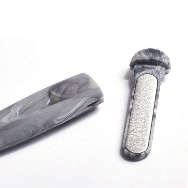 304 Metal Small Black ABS Handle Foot File Marble Painting Hard Skin Remover