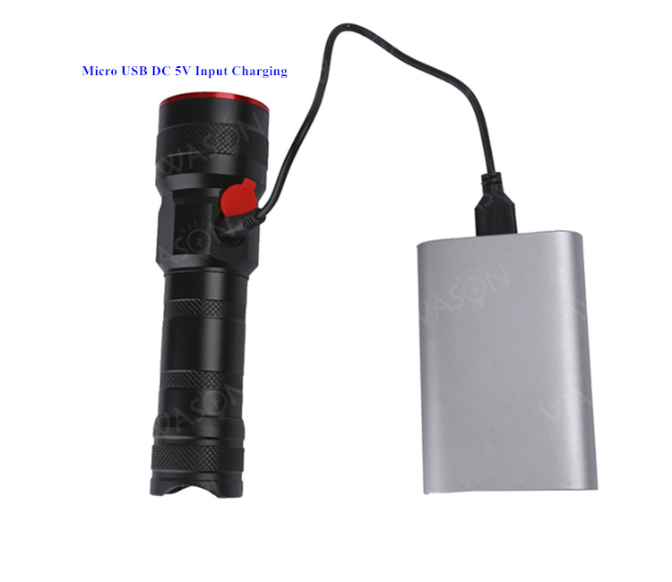 Top Grade Tactical 300 Meters Long Range 26650/18650 Handy Strong Light Aluminium Alloy Led Flashlight