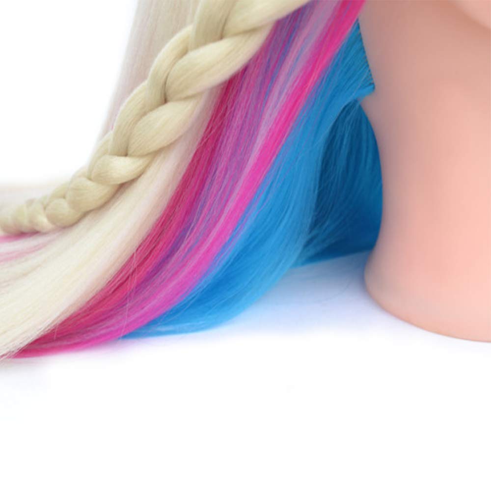 Synthetic Hair Manikin Head Female Wig Black Cosmetology   Maniquines Mannequin Head Hairdresser Training Doll Head