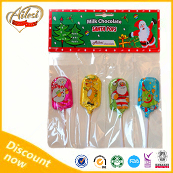 Wholesale 40g Santa claus christmas chocolate pops