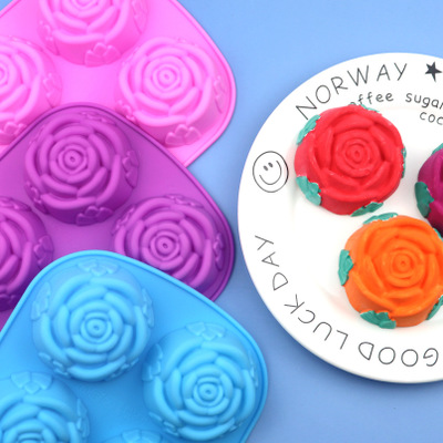Rose 3D Mold Silicone Flower Rose Soap Mold Ice Tray Baking Cake Decoration Valentine's Day Tool