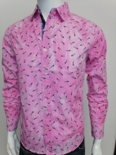 Mens cotton poplin tie dye print shirt
