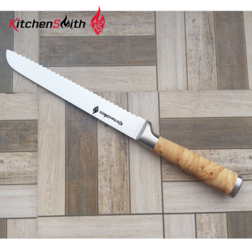 Kitchen Bread Knife with Wood pattern biomimetic handle