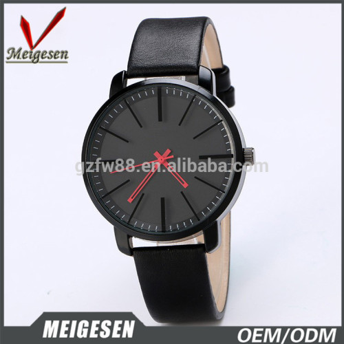 leather band mans watch super thin case men custom design watch