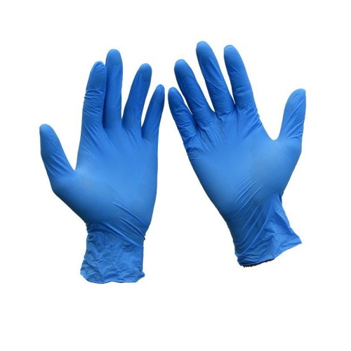 Nonsterile industrial disposable blue nitrile gloves