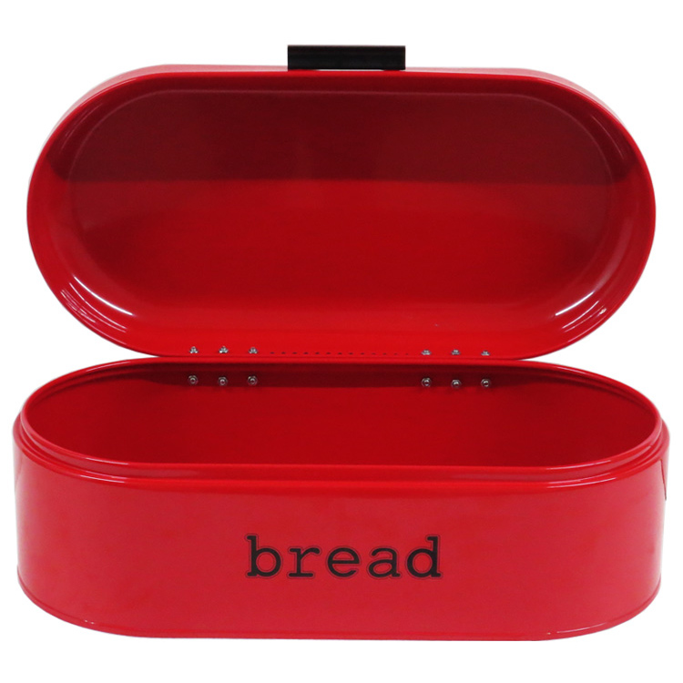 red coating bread box