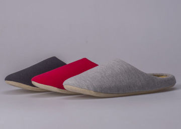 Textile Stripe Red ，black Grey Womens House Slippers For Spring / Autumn