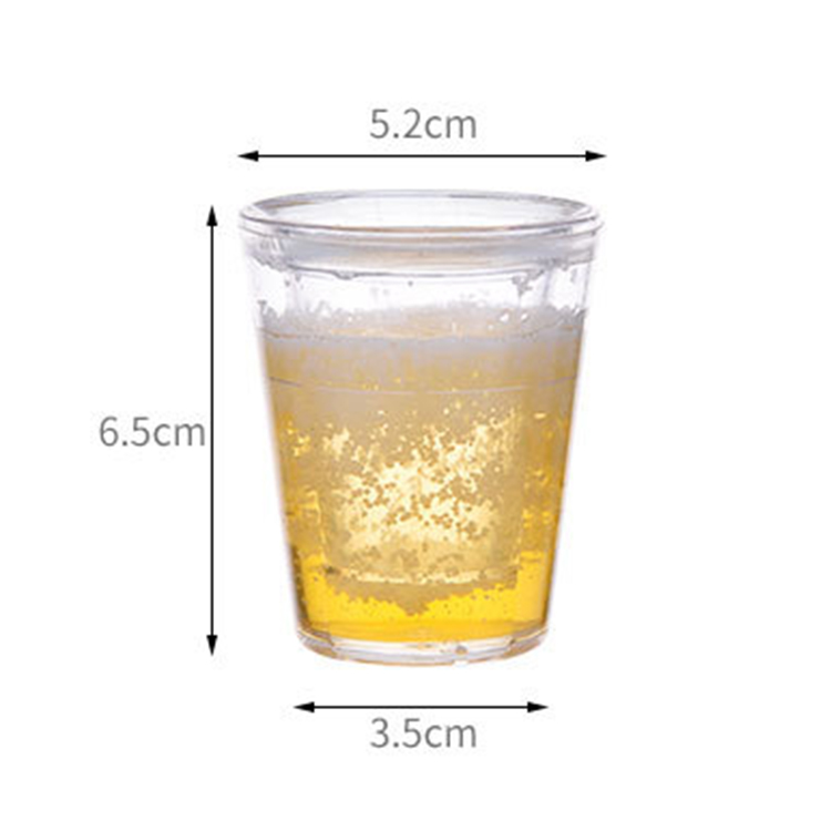 High Quality Sturdy Plastic Freezer Shot Glasses With Gel, Colorful Freezer Gel Mug Wine Glasses For Birthday, Holiday