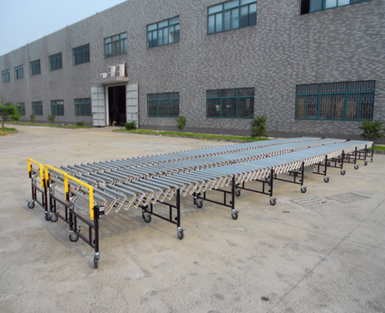 Good price electric power retractable flexible expandable roller conveyor for sale