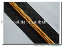 Golden teeth nylon zipper