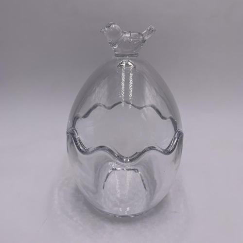 egg shaped glass candy jars