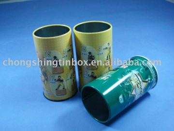 Round packing tin box for pencil