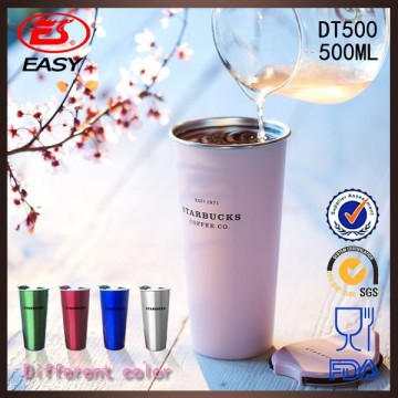 Promotional 500ML BPA free custom stainless steel heat insulated coffee cups with lid