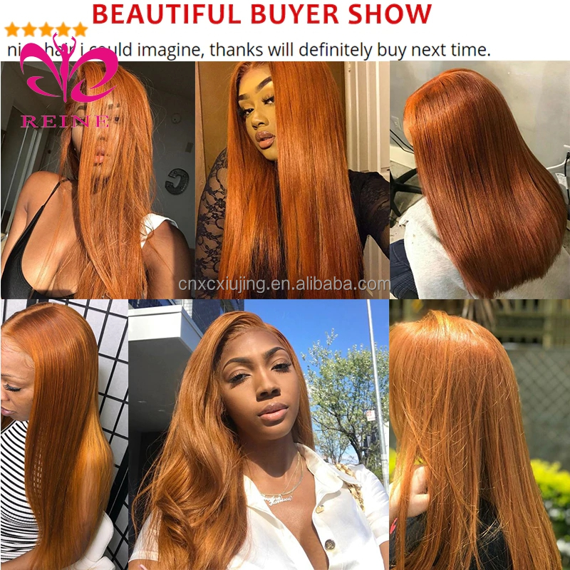 Reine  Brazilian Straight Human Hair Wig Pre-Plucked #30 Blonde 180 Density Lace Front Human Hair Wigs 13X4 Frontal Wig Remy