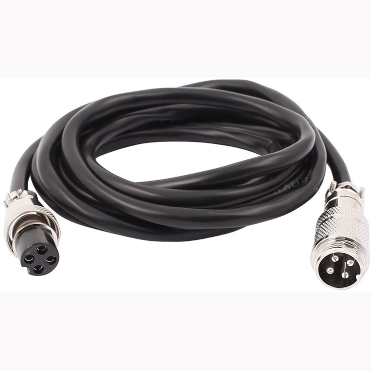 Custom  Waterproof GX12 male socket wire harness circular connector 4pin aviation cable For Car Reversing camera system