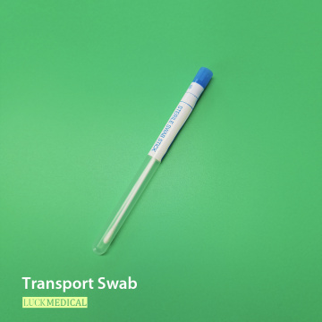 Amostra de swab de transporte no tubo com dica de rayon