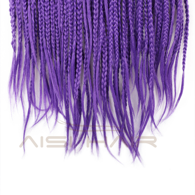 Aisi Hair Synthetic Lace Front Braided Long Wigs Heat Resistant Fiber Purple Lace Front Braids Wigs for African Amerian