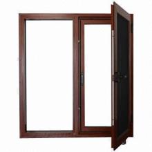 Aluminum Profile Casement Window with Mesh, Anti-theft and Security, Flyscreen