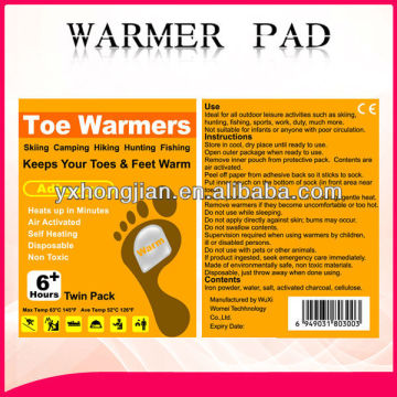 with English words polybag packing toe warmer