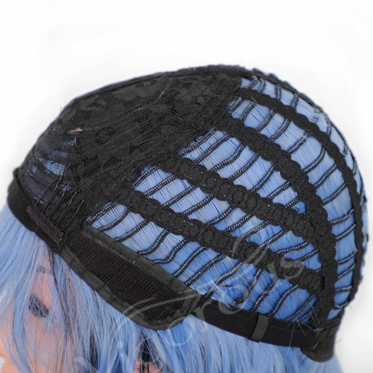 Ombre Blue Black Cheap Heat Safe Fiber High Quality Afro Wholesale Synthetic Short Wigs For Black Women