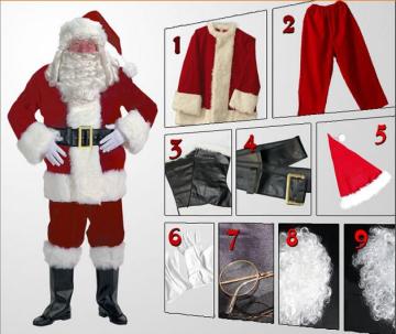 High Quality Santa Claus Mascot Costume Christmas Party Supply Adult Size