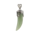 Natural crystal gem wolf tooth pendant pepper shape Gemstone Collectibles Carved Necklace Handmade Charm