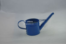 green house mini blue metal watering can