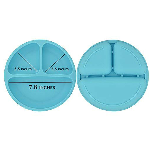 Yuming Factory Divided Unbreakable Silicone Baby and Toddler Plates Baby Silicone Feeding Set