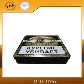 rectangle cigarettes tin box with hinge