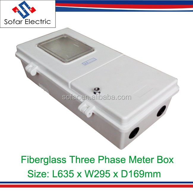 FRP GRP SMC DMC Plastic Three Phase Electric Meter Box