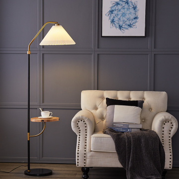 LEDER Tall Corner Wooden Floor Lamp