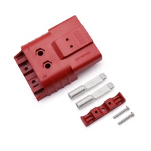 High Current 2 Pin 80A Electric Forklift Battery Connector with Auxiliary Signal Pin