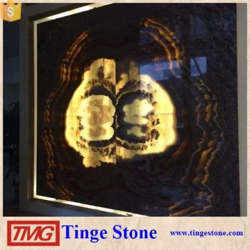 Nature rose black onyx stone slab