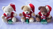 hot sell christmas teddy bear keychain bear with chrsitmas hat chrsitmas deer