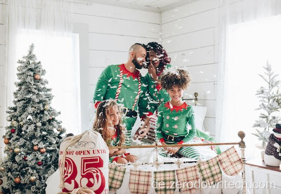 Frohe Weihnachten Drucken Familie Eisbär Weihnachtspyjamas