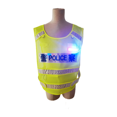 Gilet LED a emissione di luce verde fluorescente della polizia