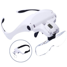 Hands-Free LED Illuminated Head Mount Magnifier Visor