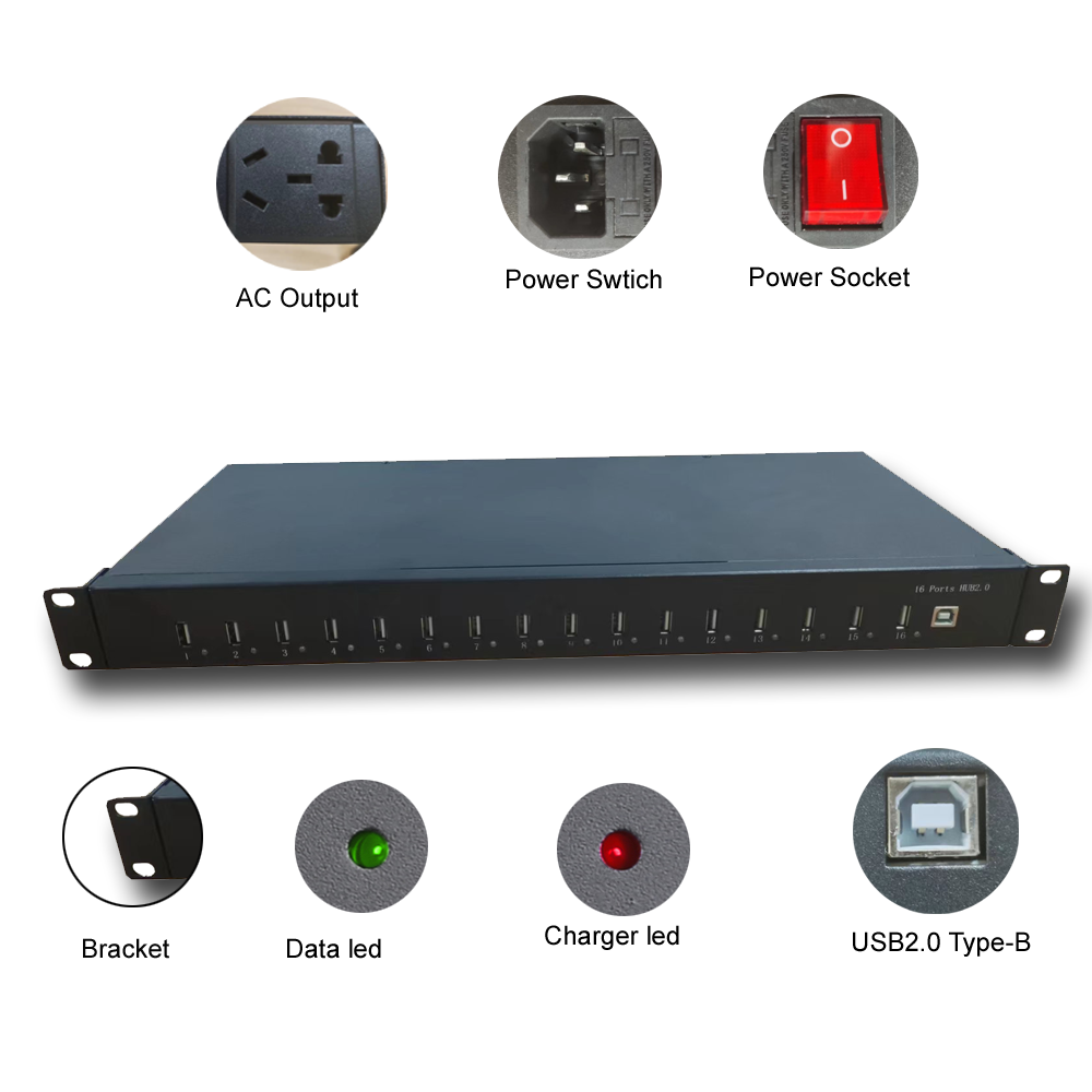 Cabinet type multi-port USB2.0 hub convenience - details show