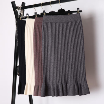 Factory Price Knitted Midi Skirt