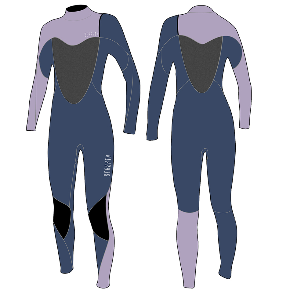 Zeegeacht 3/2 mm neopreen ritswagentevrij dames surfen wetsuit