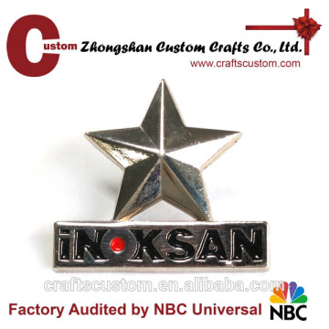 Nickle star shape metal lapel pin