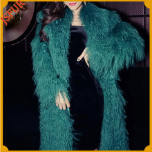 Real Mongolian Fur Long Style Coat Garment For Women