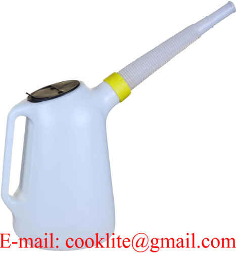 Plastic Vehicle Auto Tools - Plastic Oil Fuel & Water Jug And Pouring Spout Can 6L Measuring Can Diesel Petrol