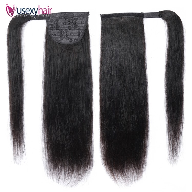 Virgin Brazilian Hair Drawstring Ponytail Cheveux Humains Yaki Wrap Around Ponytails For Black Women