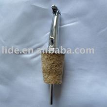 free flow stainless wine/bottle pourer with tiny cap