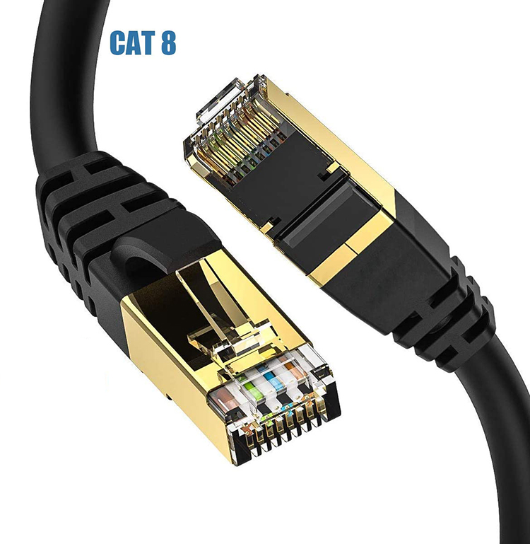 Kelajuan tinggi 40gbps rj45 rangkaian CAT8 kabel tampalan Ethernet LAN untuk permainan penghala