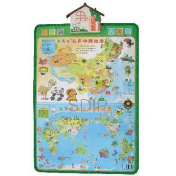Geographical Electronic Bump Wall Chart sound hang map,education toy