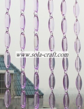 Transparent Pearl Garland Chains with Light Pink Color Oval Acrylic Beads