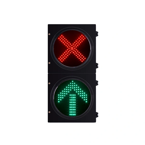 200mm 300mm LED Traffic Signal Light with Red Cross and Green Arrow